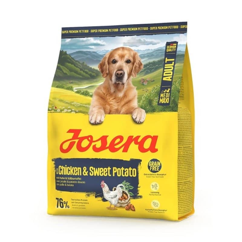 Josera Chicken & Sweet Potato sausā suņu barība bezgraudu ar vistu 900 g
